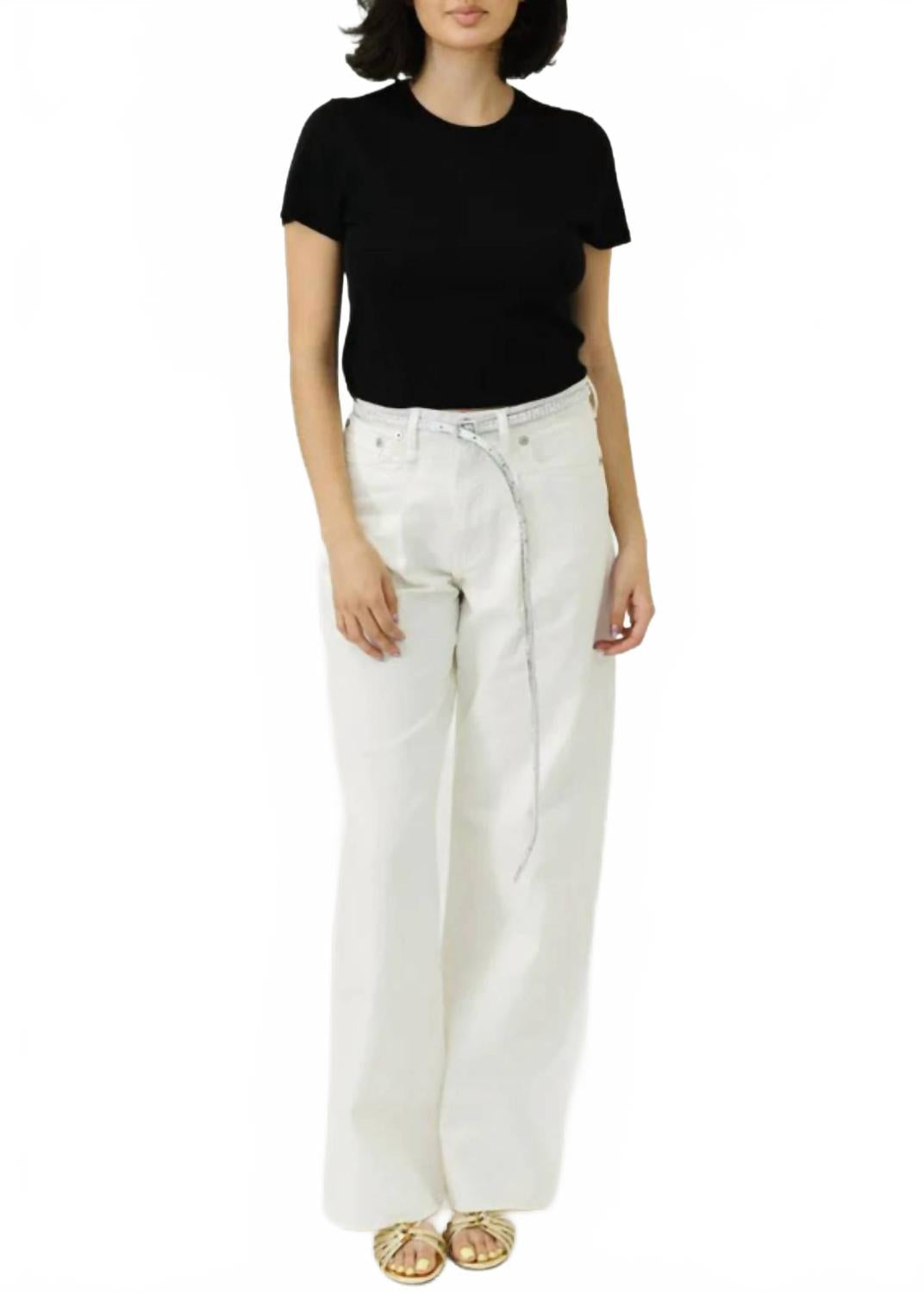 

Джинсы Дэймон плиссированные в белом цвете из суровой саржи R13