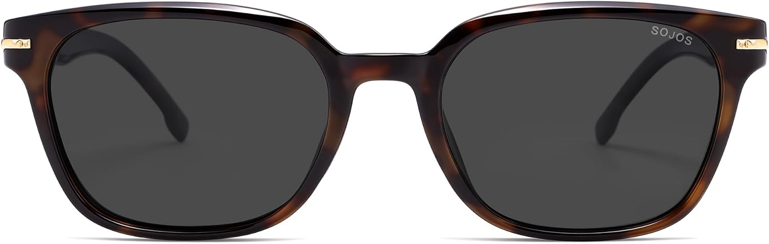 

Солнцезащитные очки SOJOS Retro с закругленными и квадратными линзами, поляризованные, для женщин и мужчин, модная легкая оправа, защита от УФ-излучения UV400, модель SJ2677, Demi