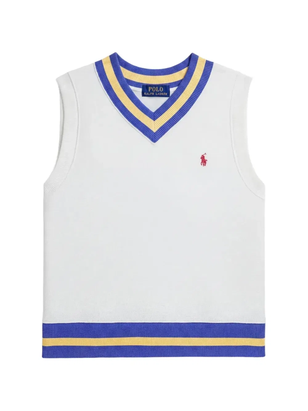 Флисовый жилет в стиле крикет POLO RALPH LAUREN KIDS, белый