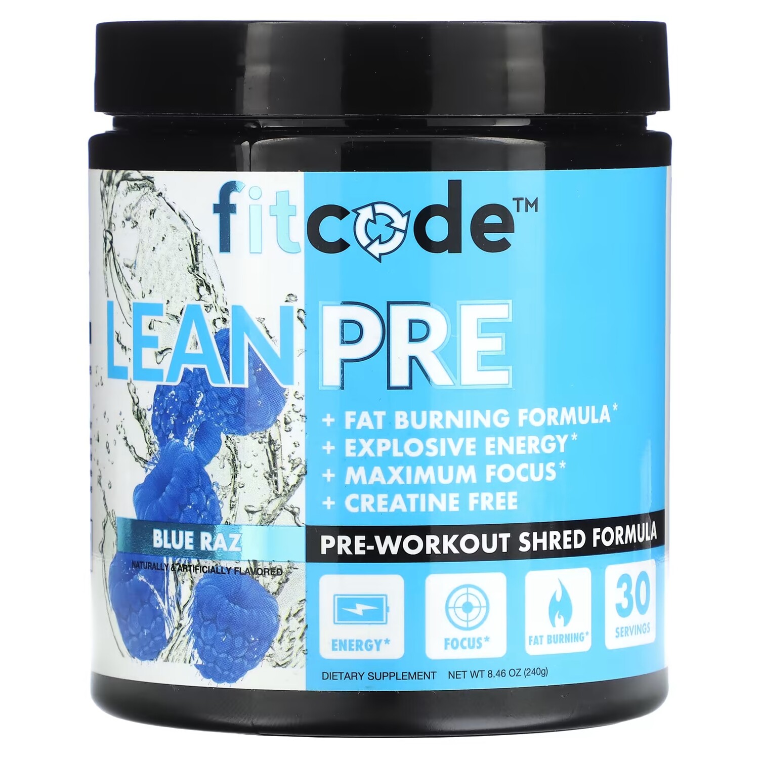 

Предтренировочная смесь FITCODE LeanPre для измельчения, голубая малина