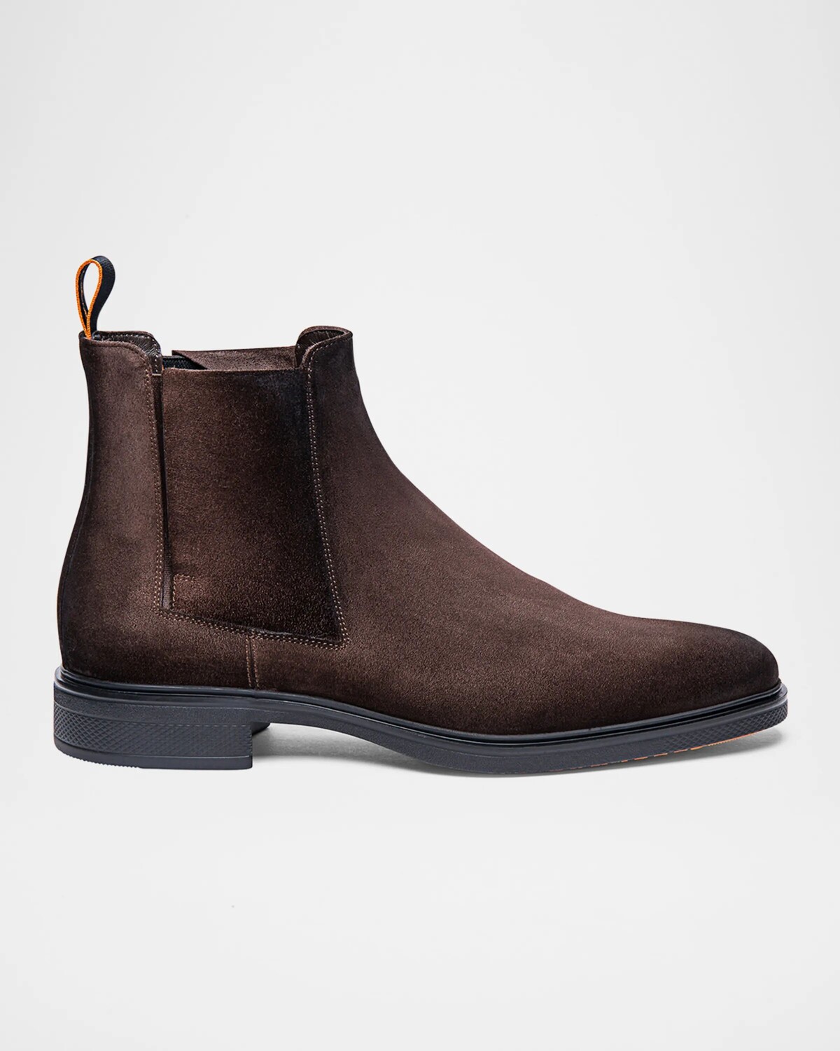 

Мужские легкие замшевые ботинки челси Santoni, темно-коричневый