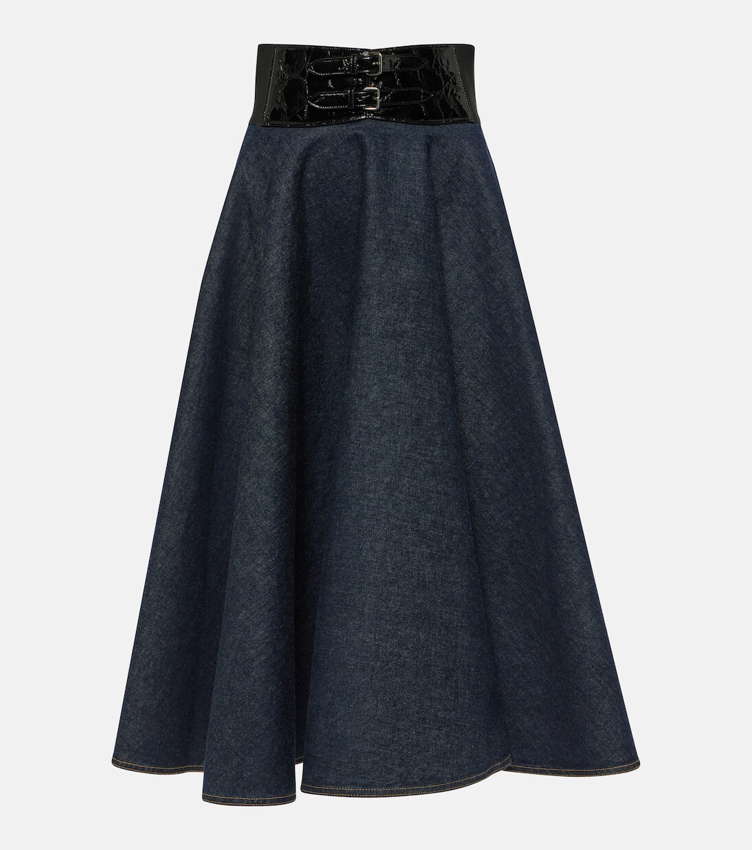 

Джинсовая юбка миди Alaïa, синий
