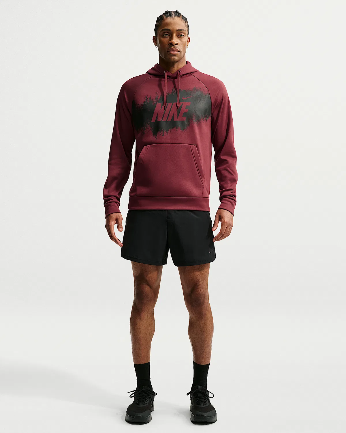 Мужское флисовое худи Nike Therma-FIT, Dark Team Red — фото 4