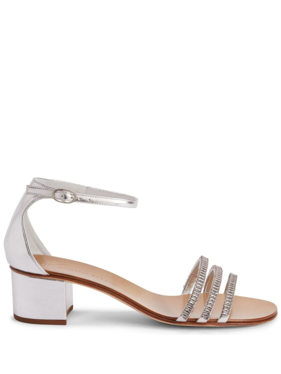 Giuseppe Zanotti босоножки Martha 40 с эффектом металлик, серебристый