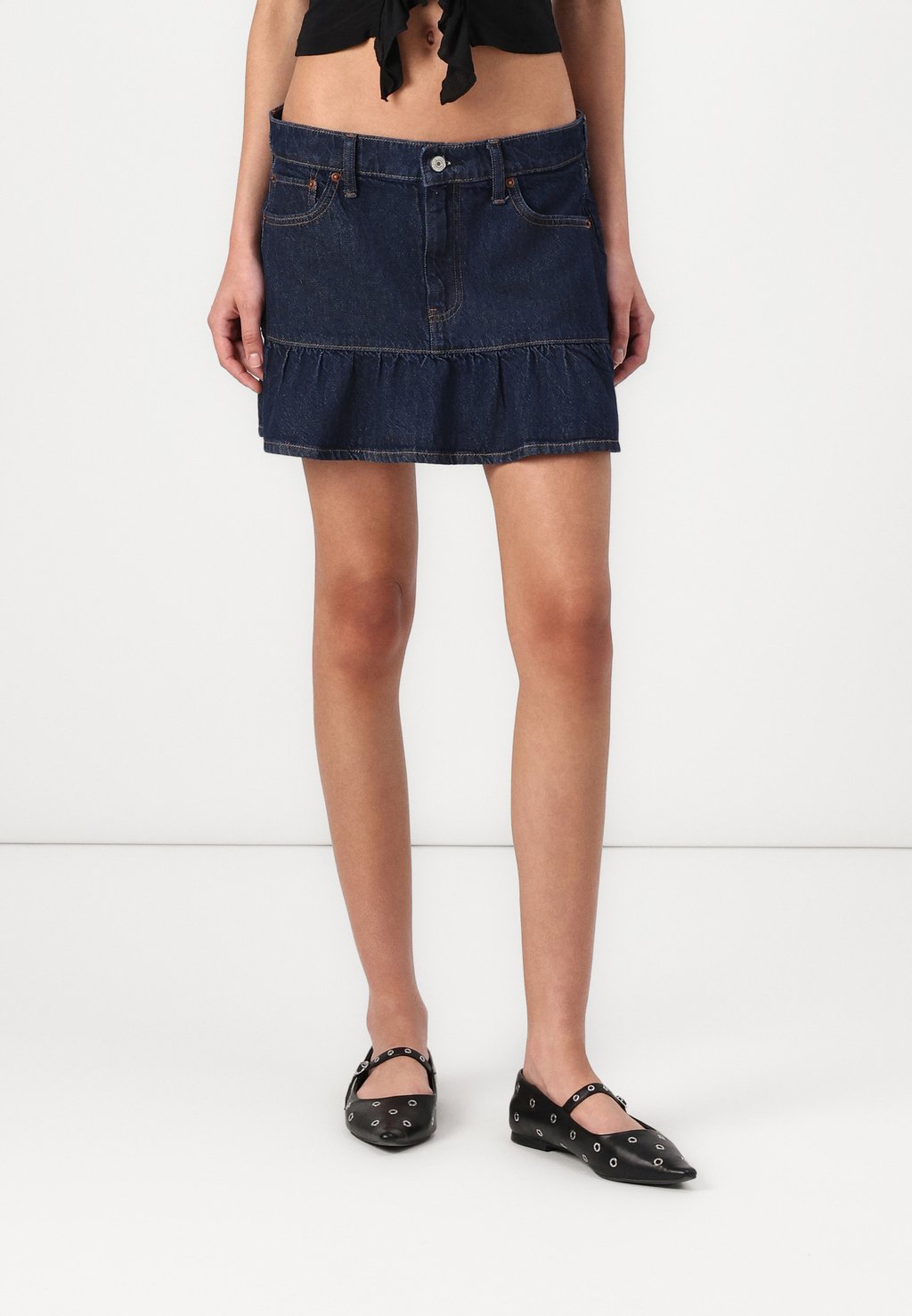 

Юбка из денима CLASSIC MINI SKIRT Abercrombie & Fitch, цвет Dark-Blue Denim