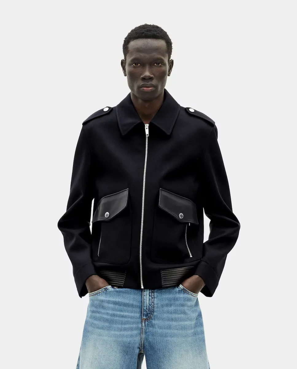 

Мужская шерстяная куртка прямого кроя The Kooples, темно-синий