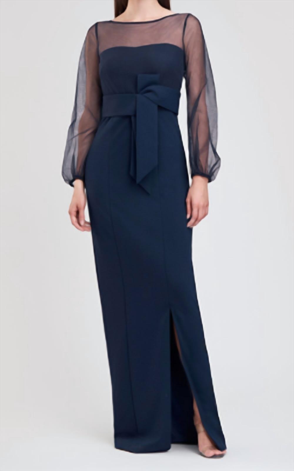 

Платье Abigail с поясом-бантом в цвете navy JS Collections