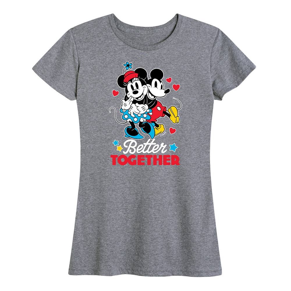 

Женская футболка с рисунком Микки и Минни Маус Disney's Better Together, цвет Heather Gray