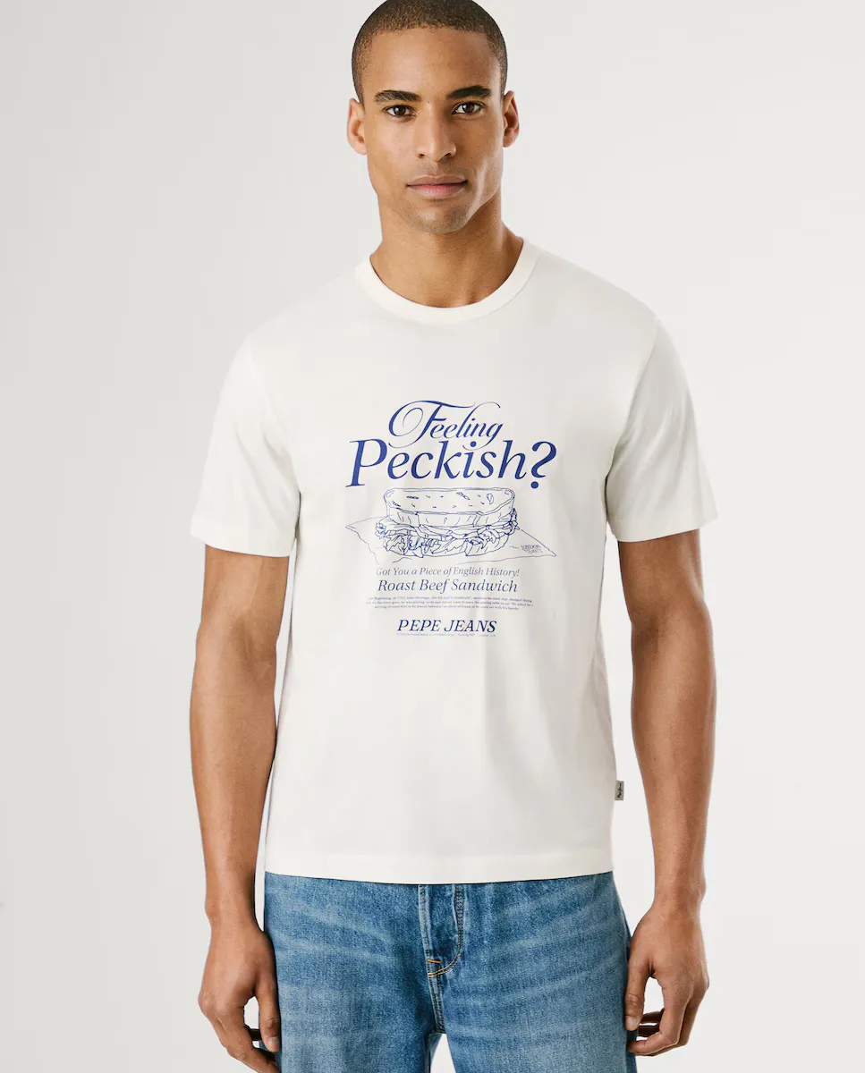 

Мужская футболка с коротким рукавом и принтом Pepe Jeans, цвет Crudo