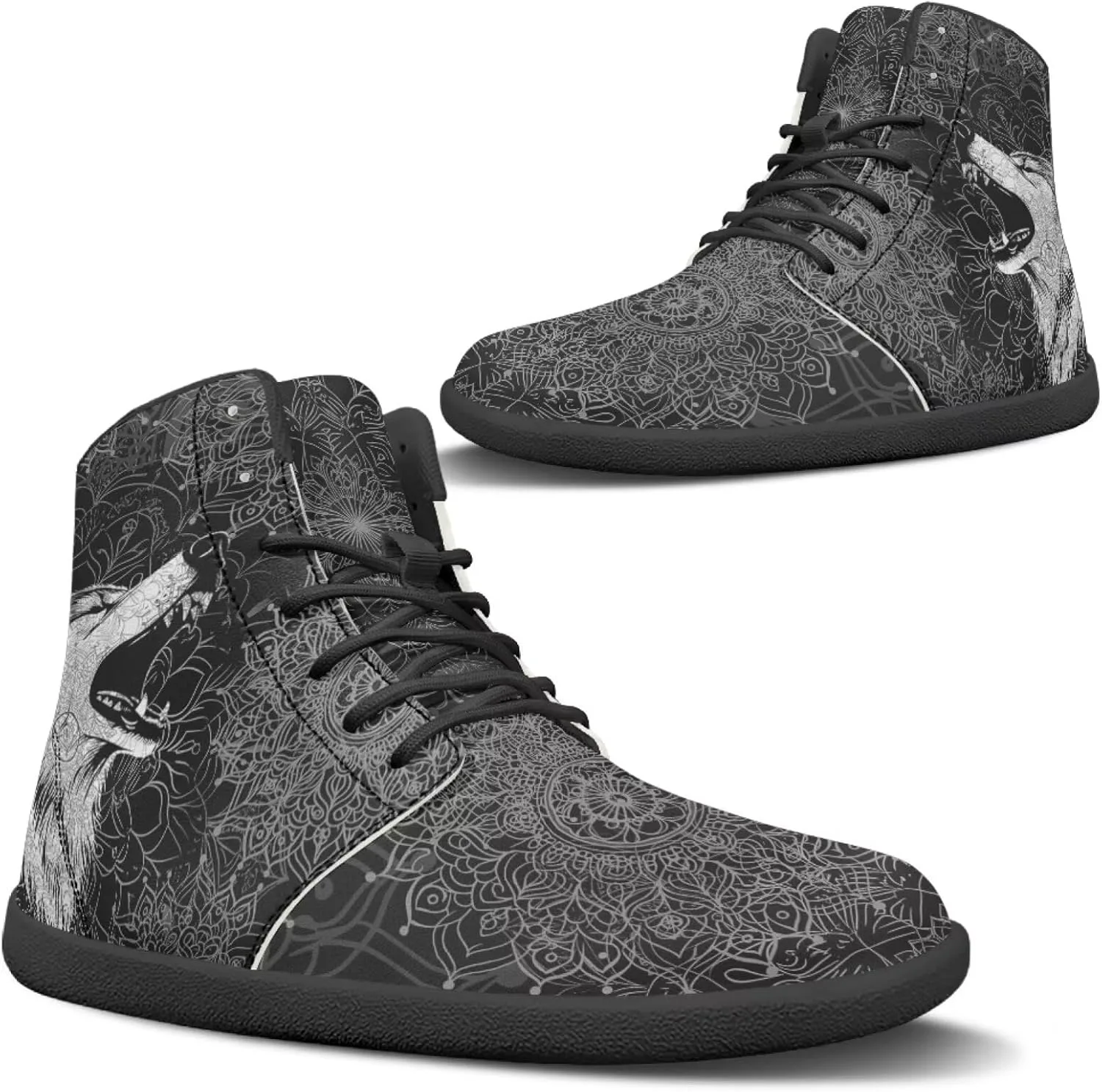 Мужские и женские босоножки Mens Wolves с высоким верхом, минималистичные кроссовки для трейл-раннинга с принтом лошади, босоножки с широкой носочной частью, кроссовки с принтом дракона Glomenade