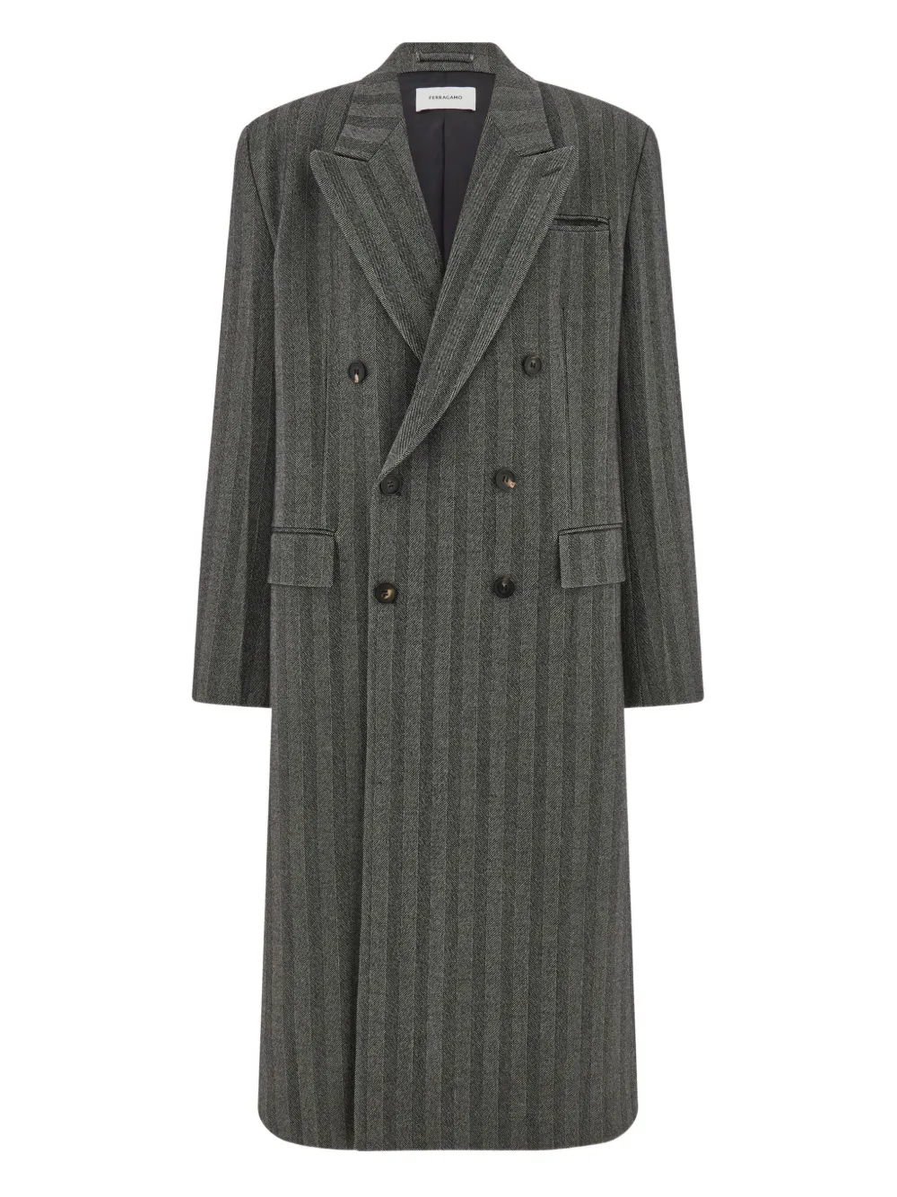 

Двубортное пальто Ferragamo, серый