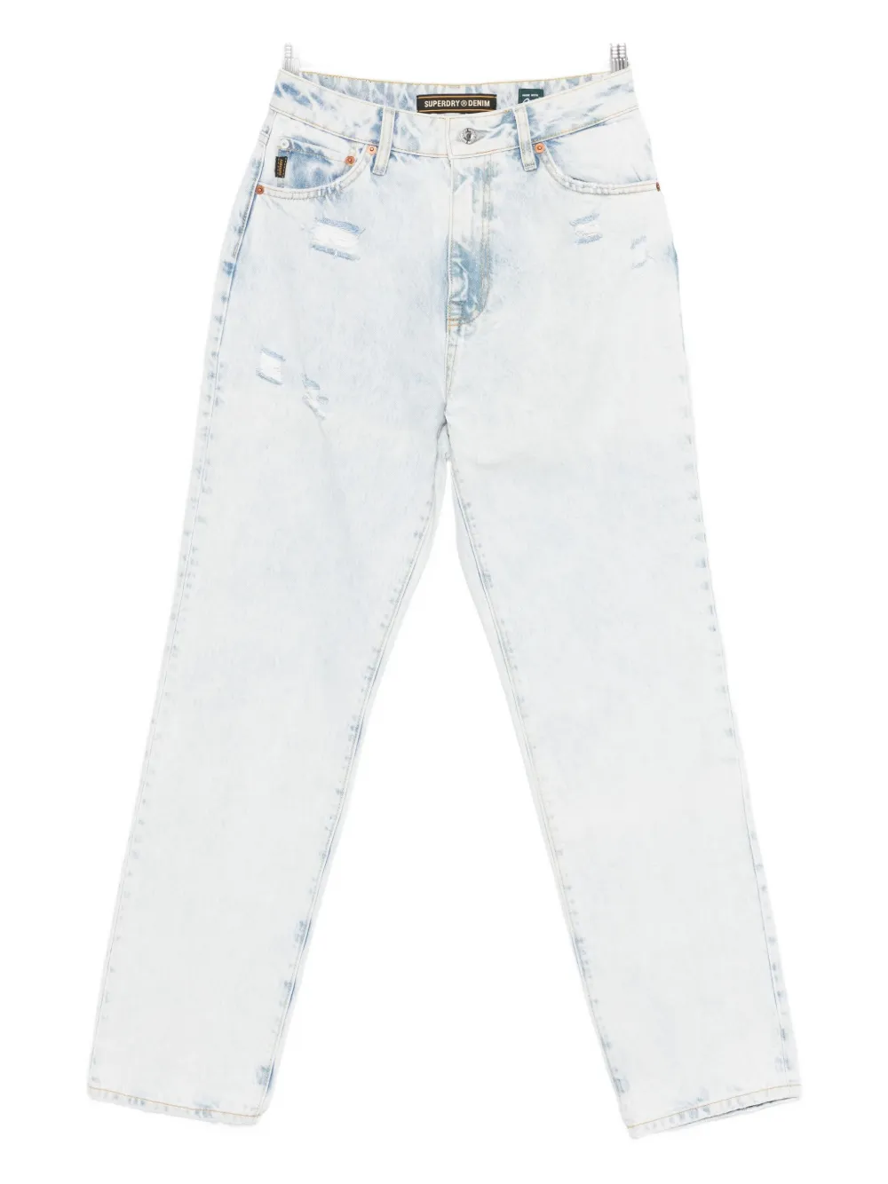 Джинсы с рваными деталями Superdry, синий