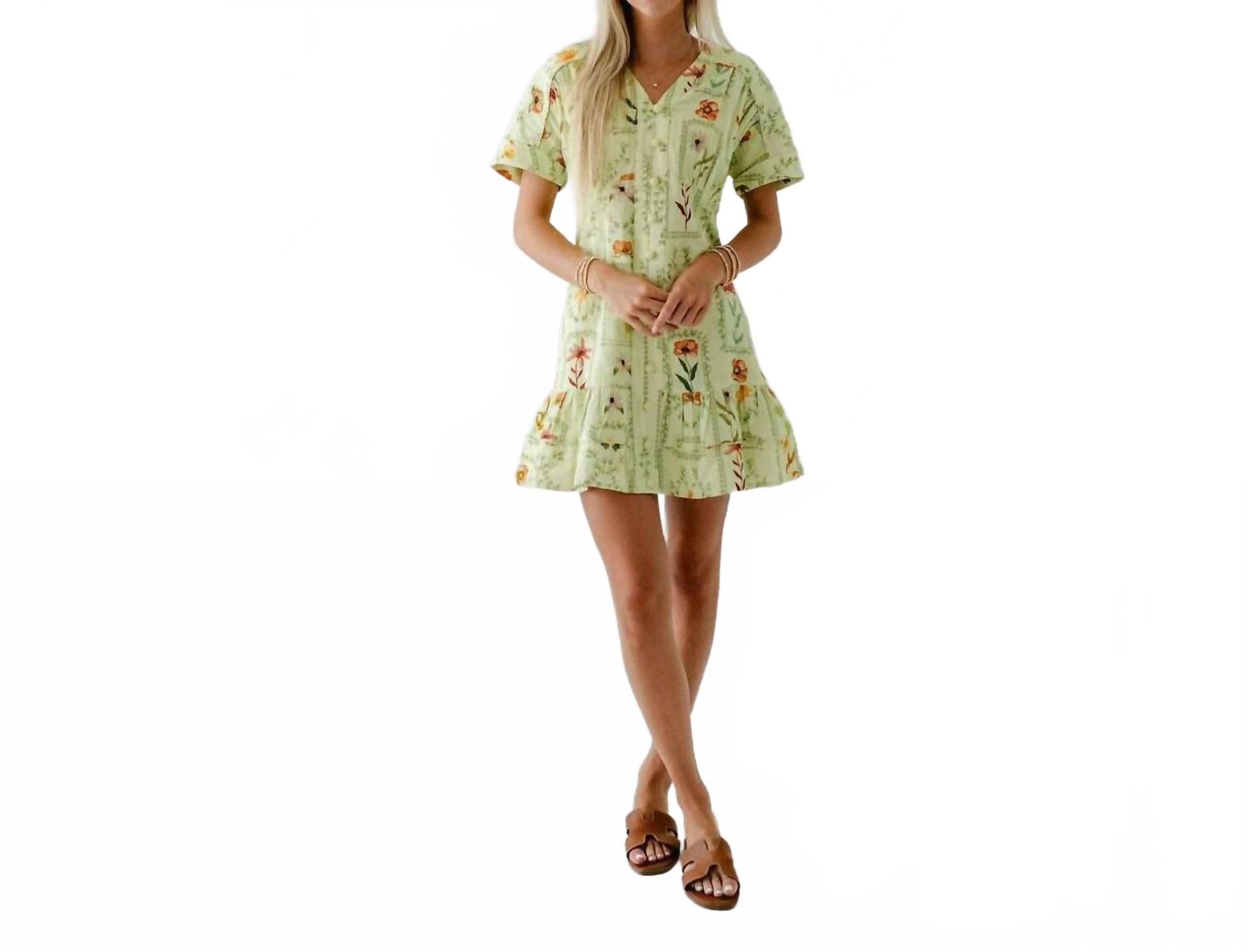 

Кайл Мини-платье в лаймовом принте Anna Cate, Lime Stamp