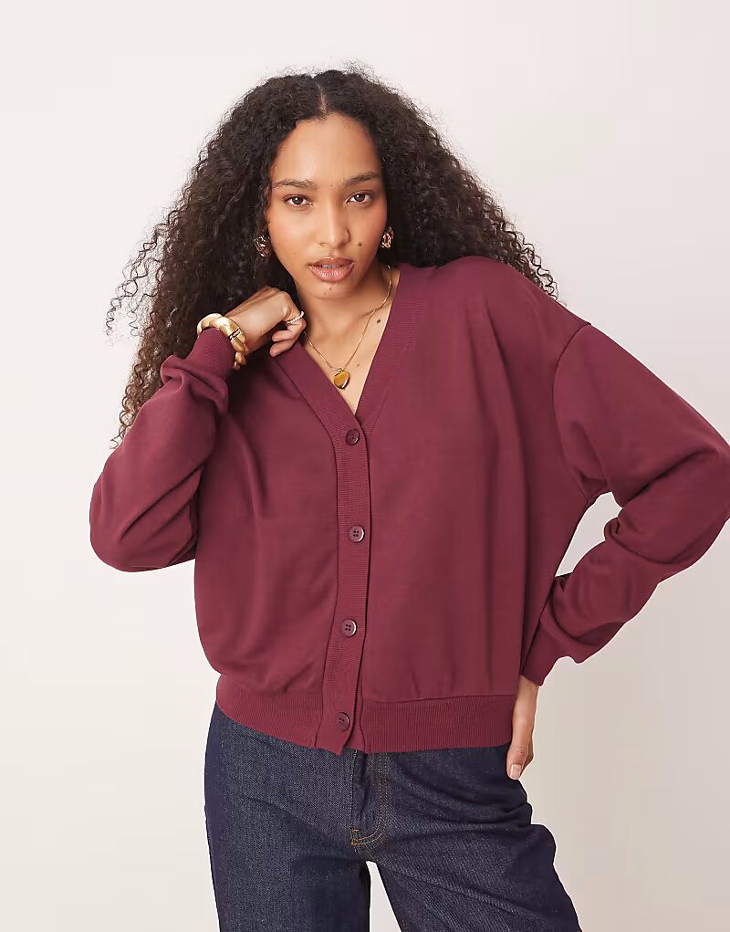 

Свитшот-кардиган ASOS DESIGN, топ оливкового цвета