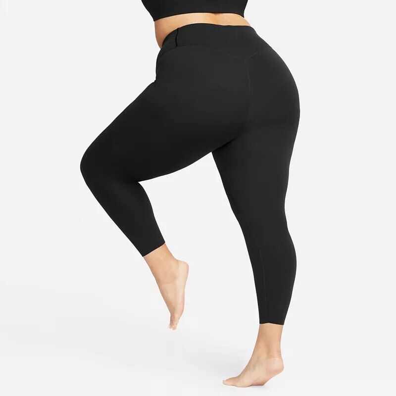 Женские леггинсы Nike Zenvy с высокой талией и мягкой поддержкой размером 7/8, черный — фото 3