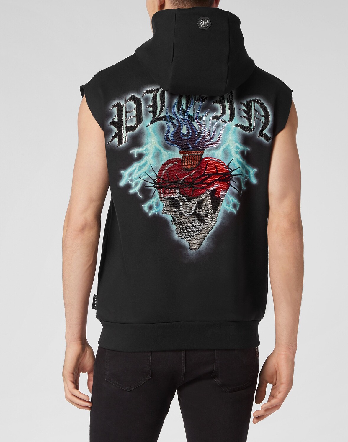 

Толстовка с капюшоном без рукавов Love Tattoo Philipp Plein, черный