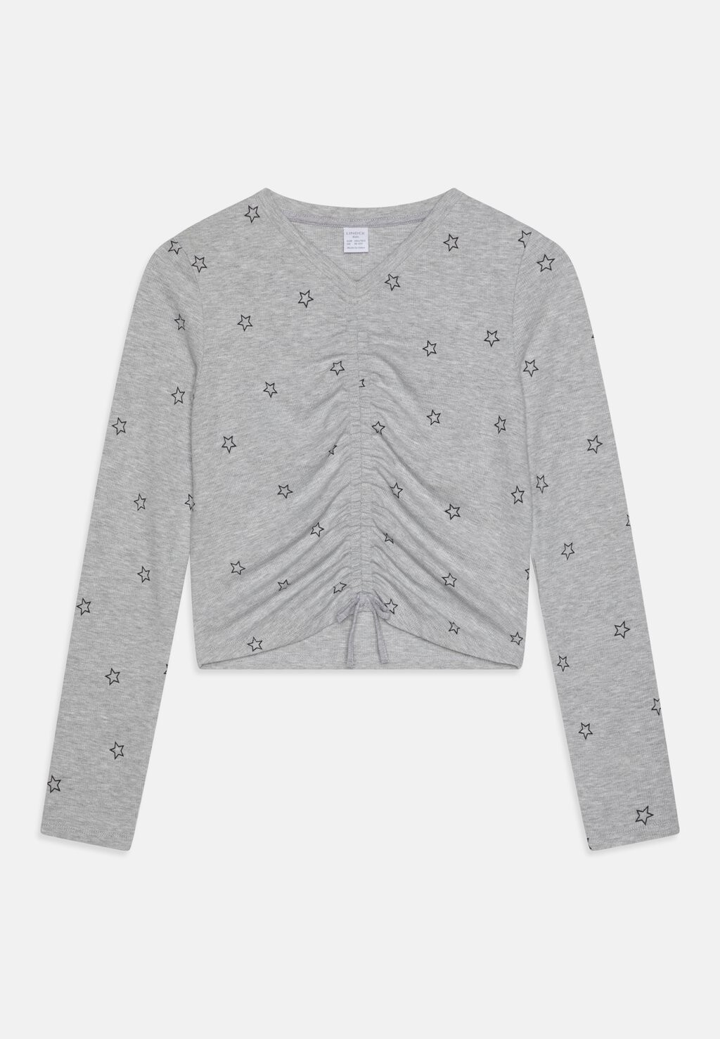 

Футболка с длинным рукавом Drawstring Lindex, цвет light grey