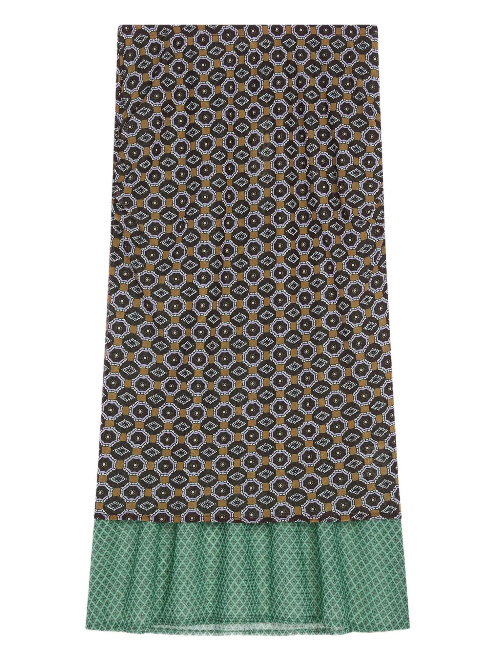 

Юбка миди с геометричным узором и оборками DRIES VAN NOTEN, коричневый