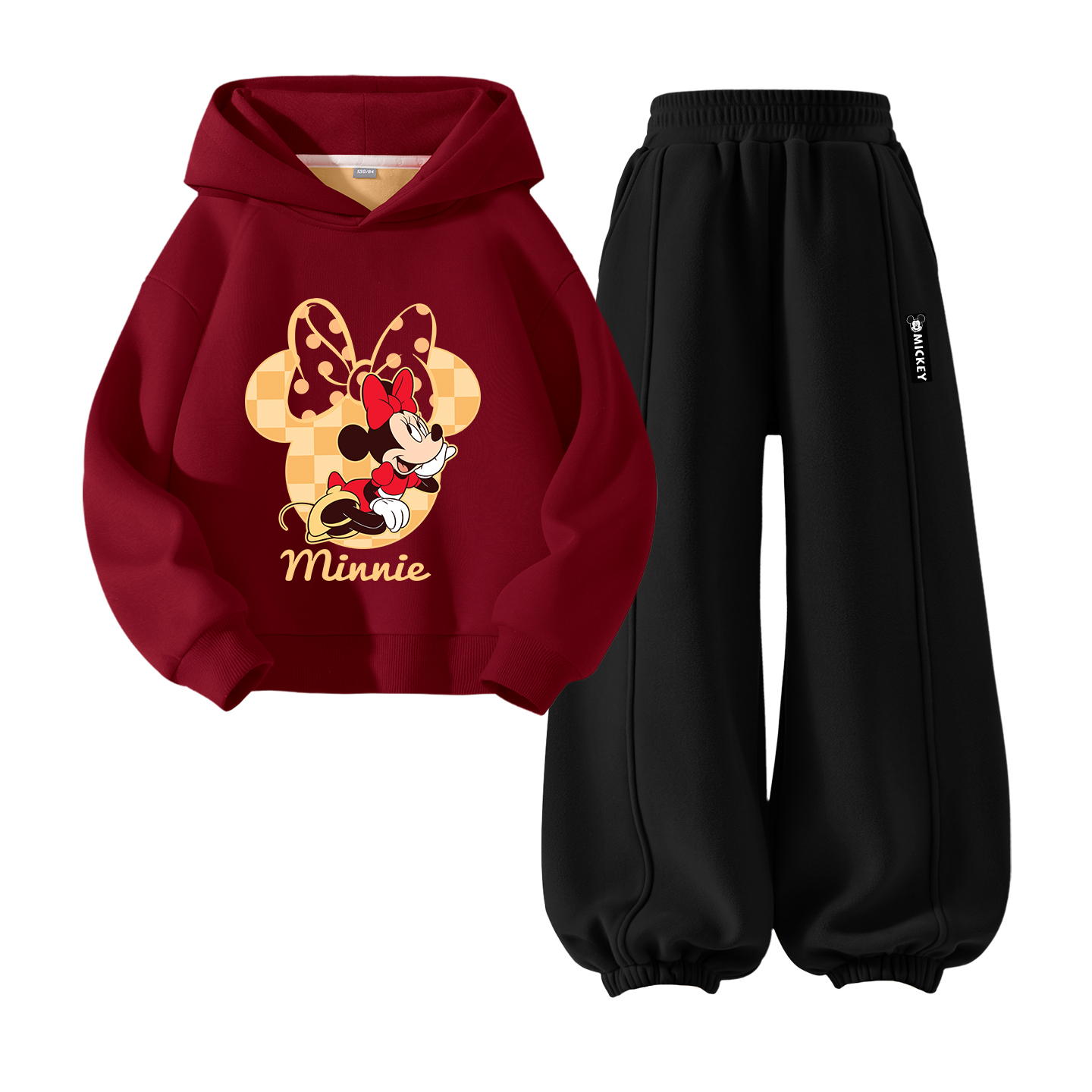 

Детская повседневная спортивная толстовка с капюшоном утепленная Disney, [thickened and fleece-lined]di liefu бордовый+di long hook-and-loop черный