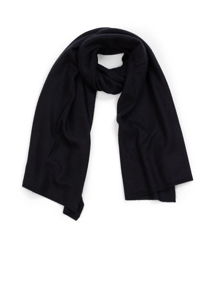 

Большой органический шарф черного цвета CASH-MERE.CH
