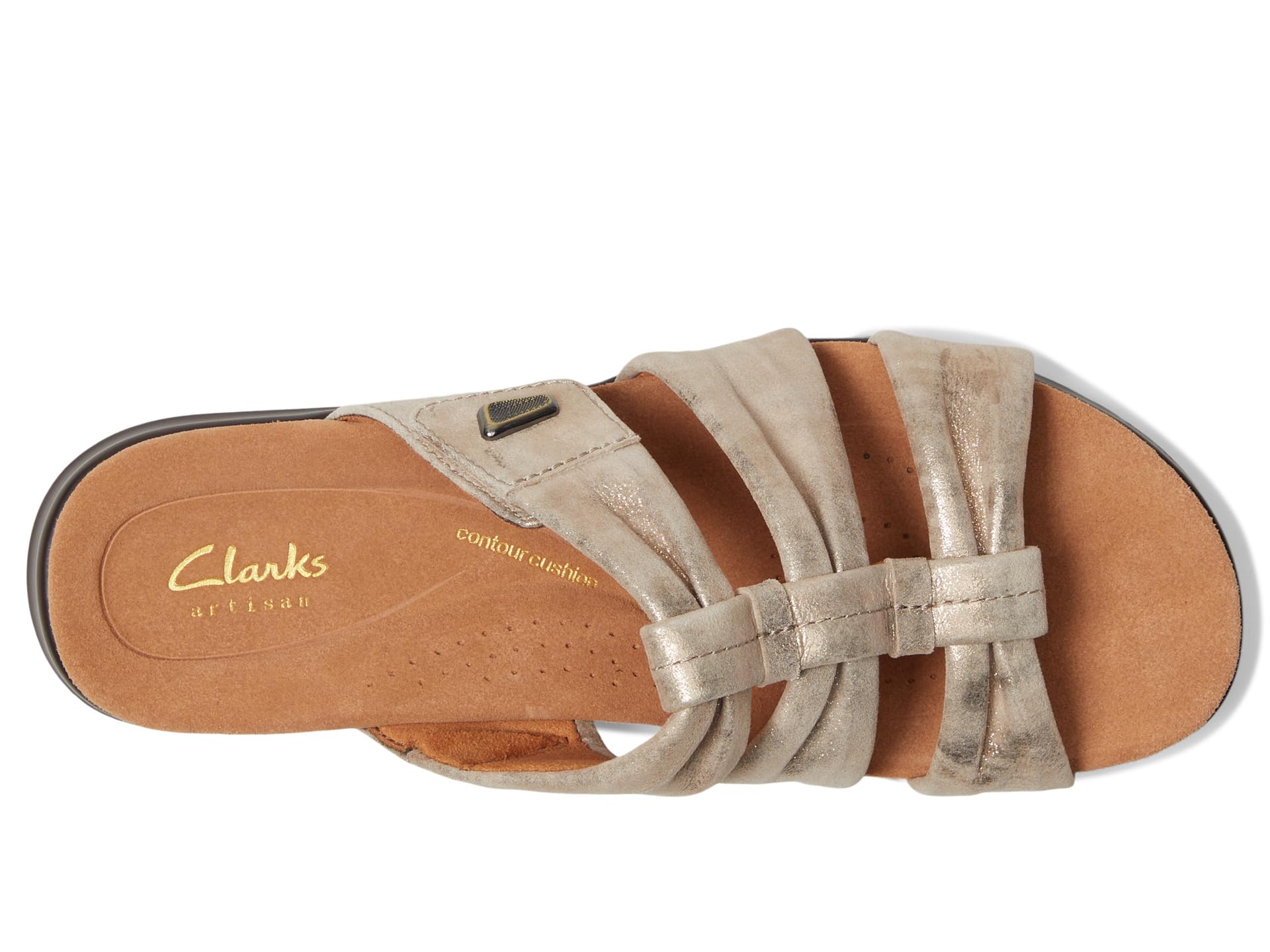 Сандалии Clarks Kitly Slide, Metallic Leather — фото 2