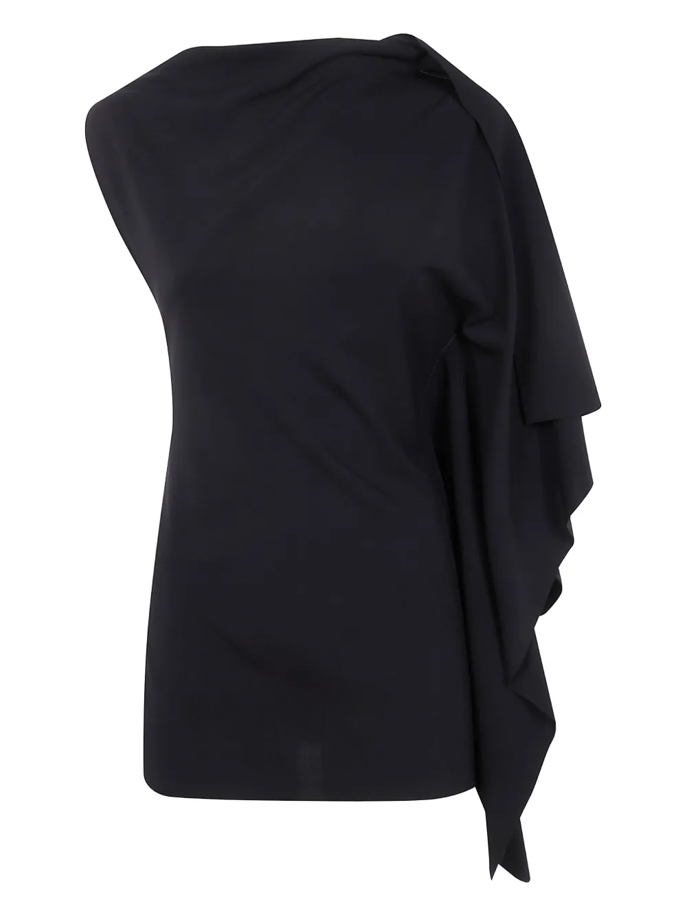 

Топ на одно плечо с драпировкой SPORTMAX, черный