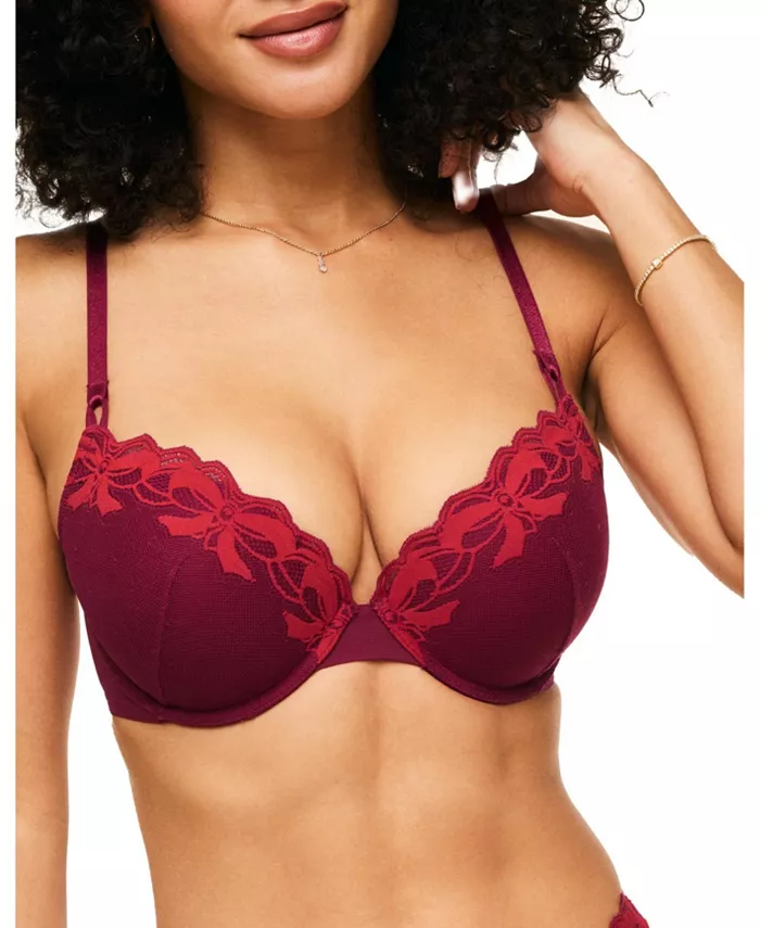 

Женский бюстгальтер Audrina Push Up Plunge с эффектом пуш-ап Adore Me, красный