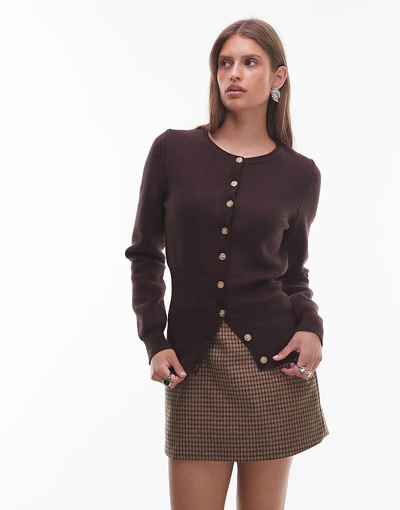 

Кардиган NIA Sophia на пуговицах в цвете эспрессо