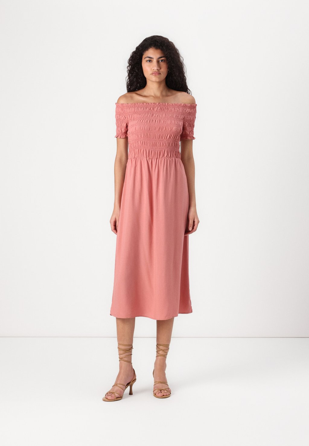 

Повседневное платье OFF SHOULDER MIDI SMOCK VILA, цвет Brick Dust