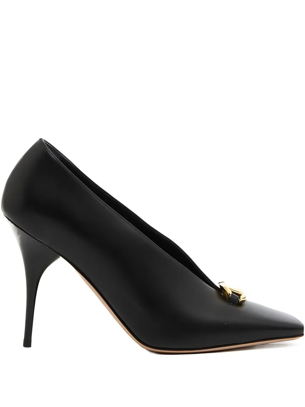 Туфли 100mm V-cut metal-detail pumps VALENTINO GARAVANI, черный