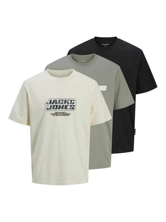 

Набор из 3 футболок обычного кроя 12284772 Jack&Jones, мультиколор