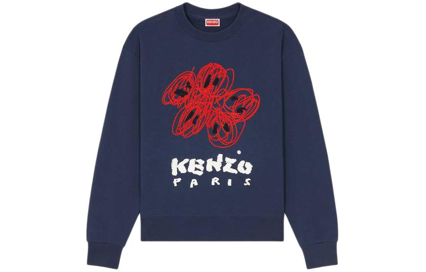 

Толстовка мужская Kenzo Varsity Drawn Floral-embroidered, синий