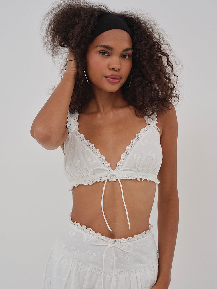 

Бюстгальтер-Бралетт Edie с люверсами For Love & Lemons, белый