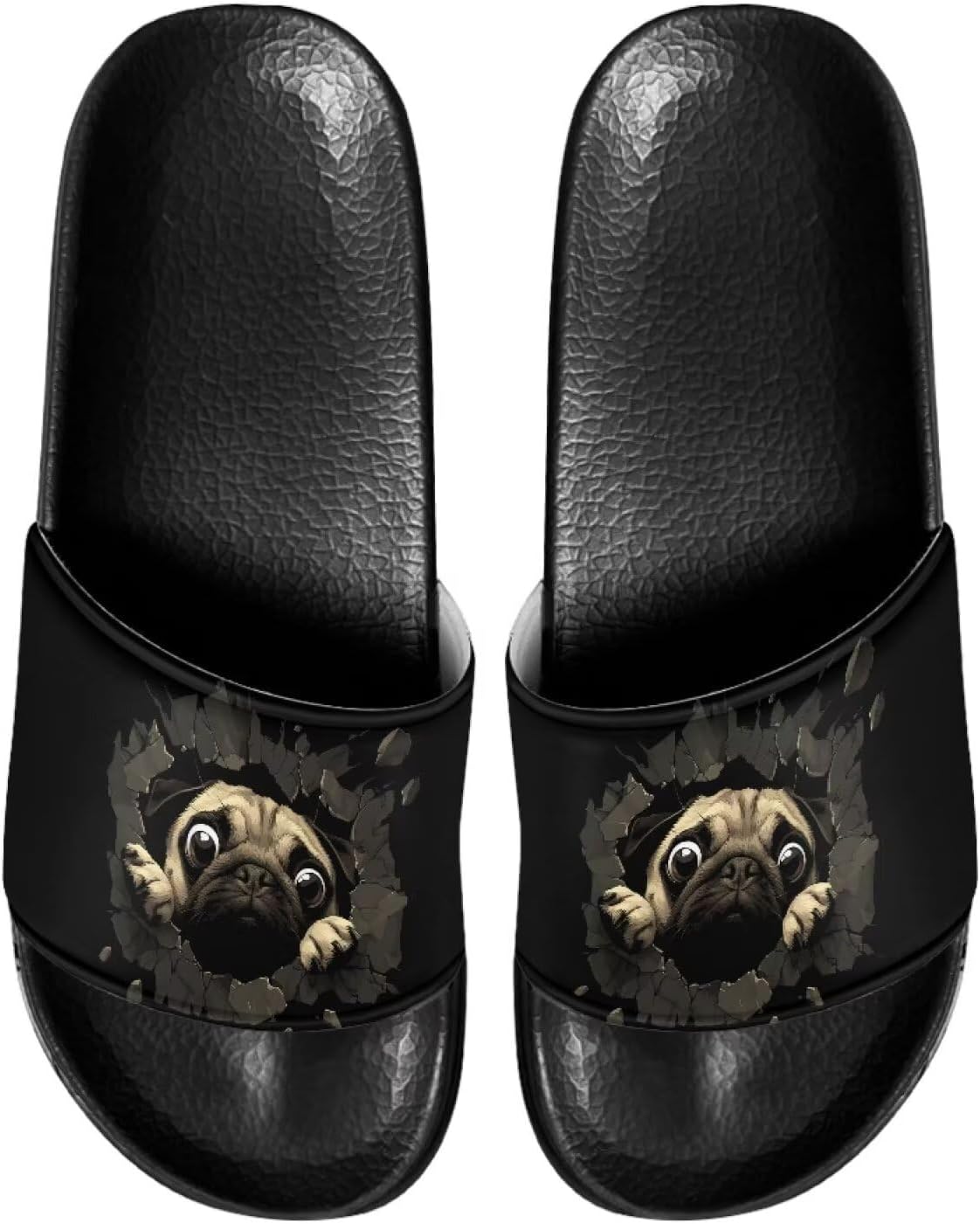 

Сандалии-шлепанцы для мужчин и женщин, с открытым носком, удобные пляжные шлепанцы на плоской подошве Judentidos, черный