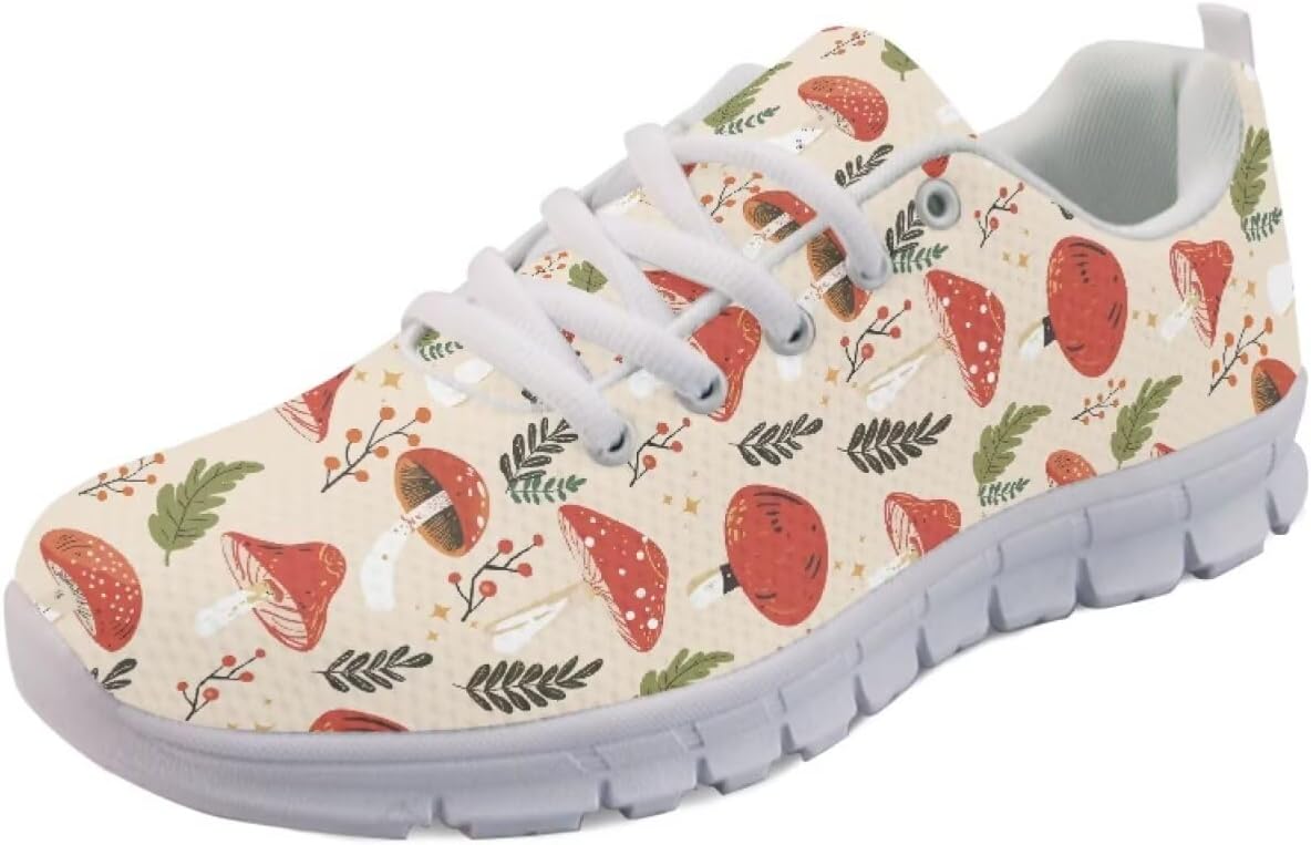 

Кроссовки Forchrinse с милым рисунком мопса, спортивные, для бега и занятий в спортзале, унисекс, легкие, на шнуровке, спортивные кроссовки, Mushroom Printed