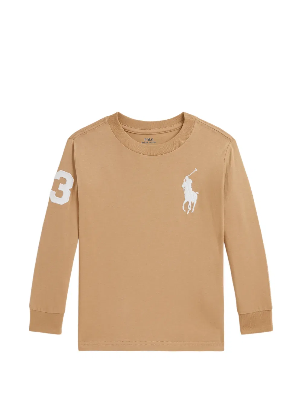 Футболка с длинными рукавами и вышитым логотипом Polo Ralph Lauren Kids, нейтральный