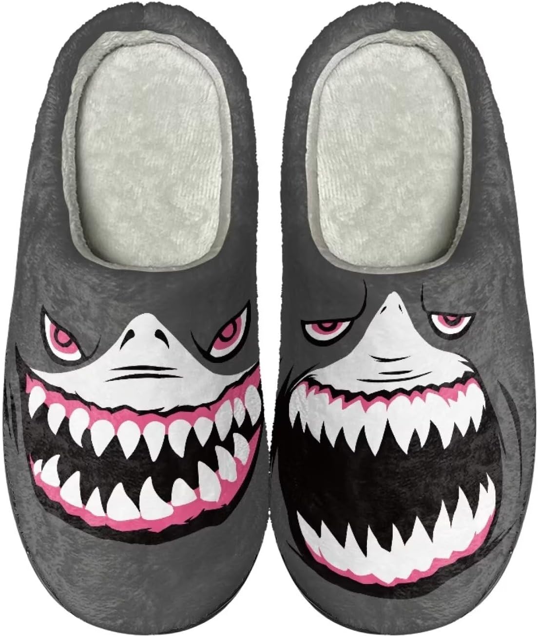 

Мультяшные тапочки Howilath из флиса для мужчин и женщин, антискользящие, теплые и дышащие, размеры-2XL, Funny Shark