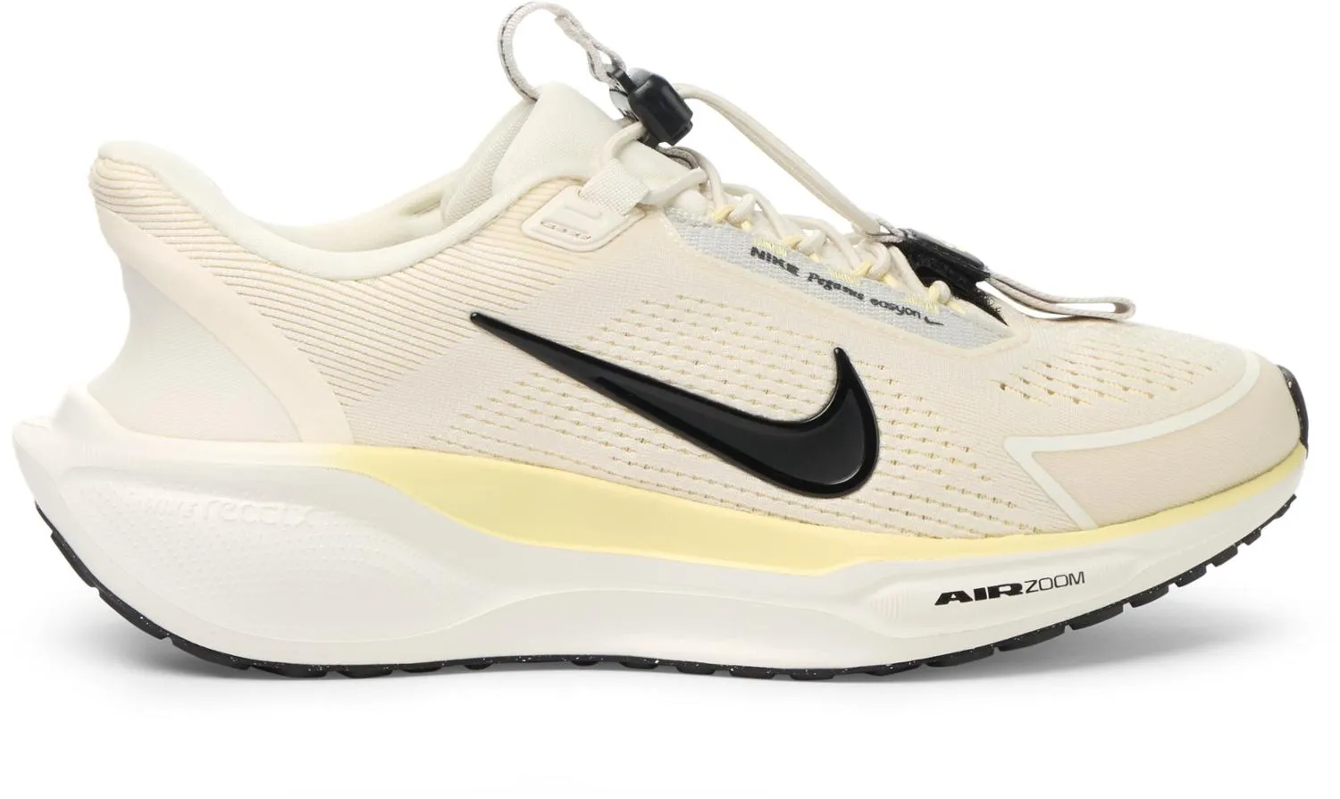 Женские кроссовки для бега по дороге Pegasus Easy-On Nike, Pale Ivory/Black/Soft Yellow