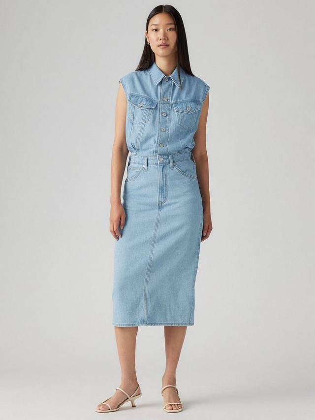 

Культовое джинсовое платье без рукавов Levi's, светло-синий