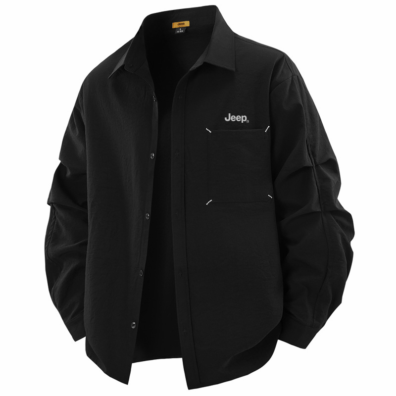 

Рубашка Unisex Lapel Moderate Workwear Jeep, черный