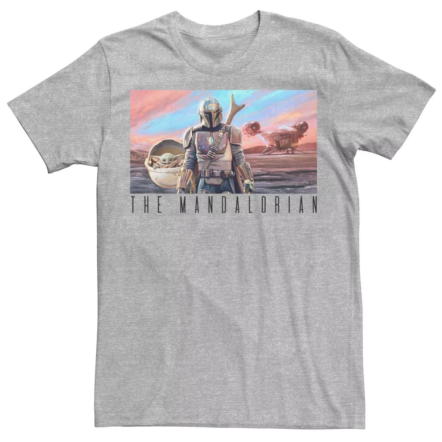 

Мужская футболка с красочным плакатом The Mandalorian Star Wars