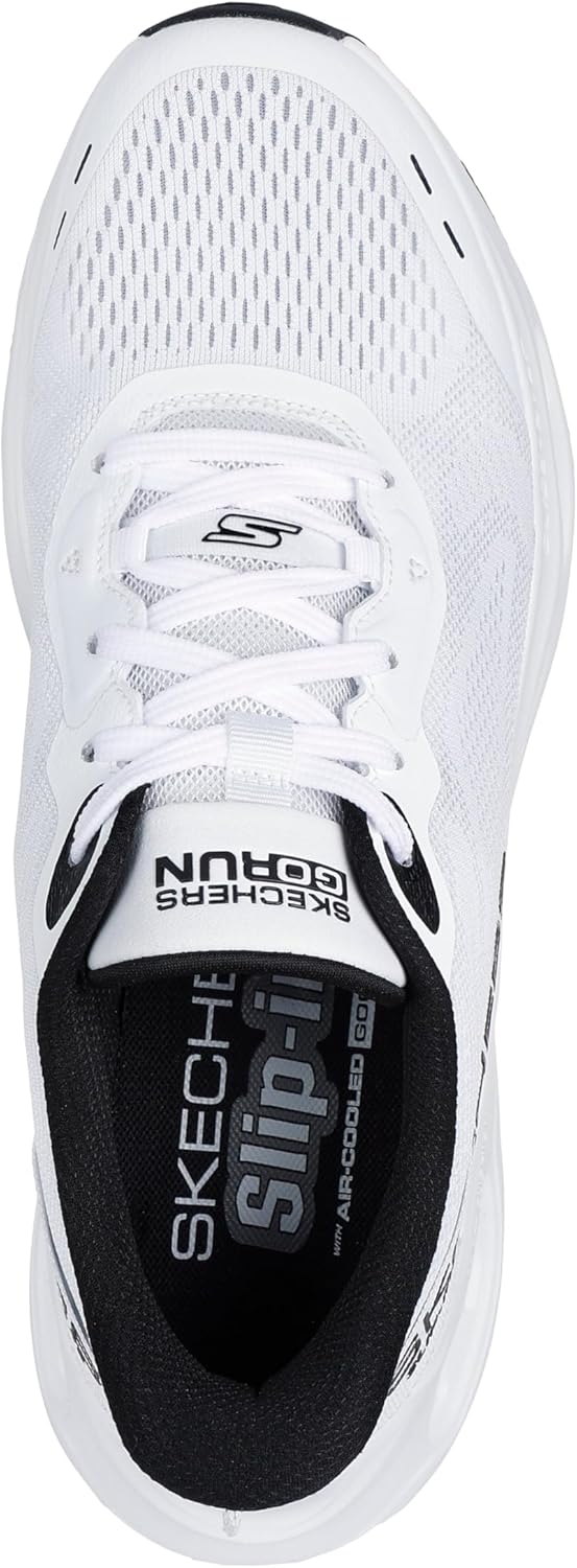 Мужские кроссовки Skechers Max Cushioning Glide Step с амортизацией, надевание без помощи рук, белый/черный — фото 3