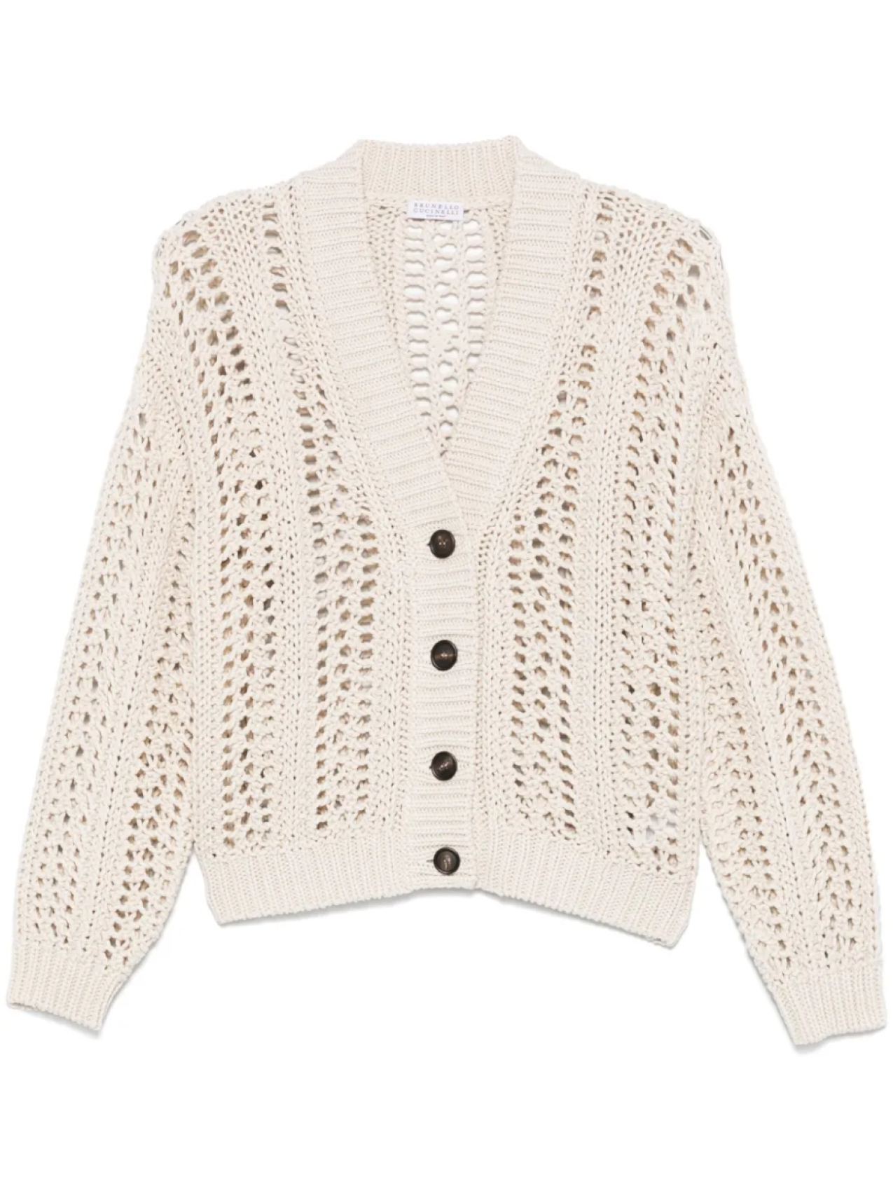 

Хлопковый кардиган Brunello Cucinelli, нейтральный