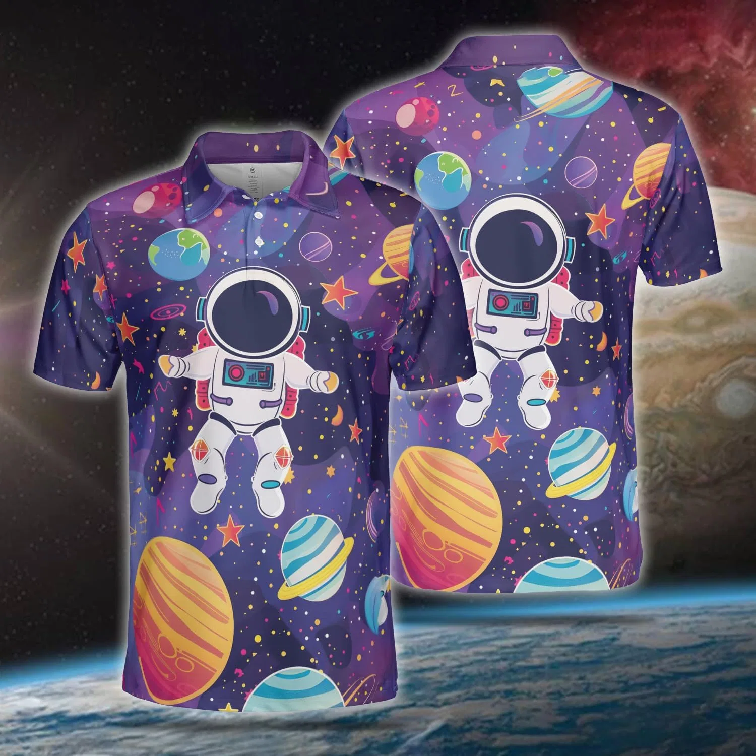 Поло для мужчин, космическая тематика, астронавт, Regular Fit, Astronaut_11 — фото 3
