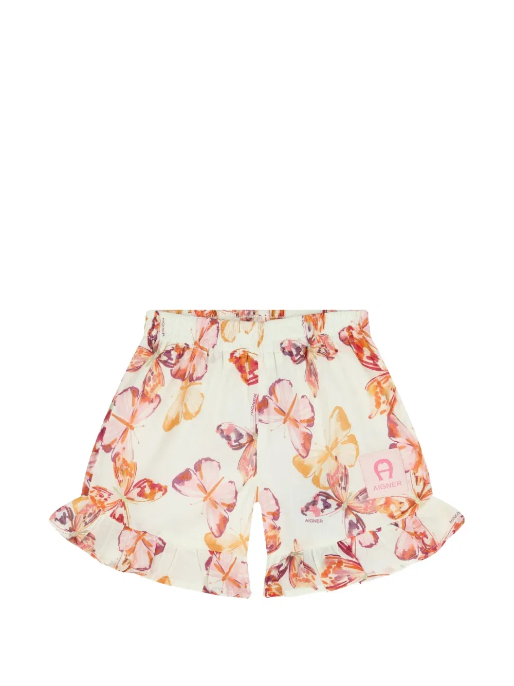 Комплект из шорт и топа с оборками и принтом бабочек Aigner Kids, нейтральный — фото 4