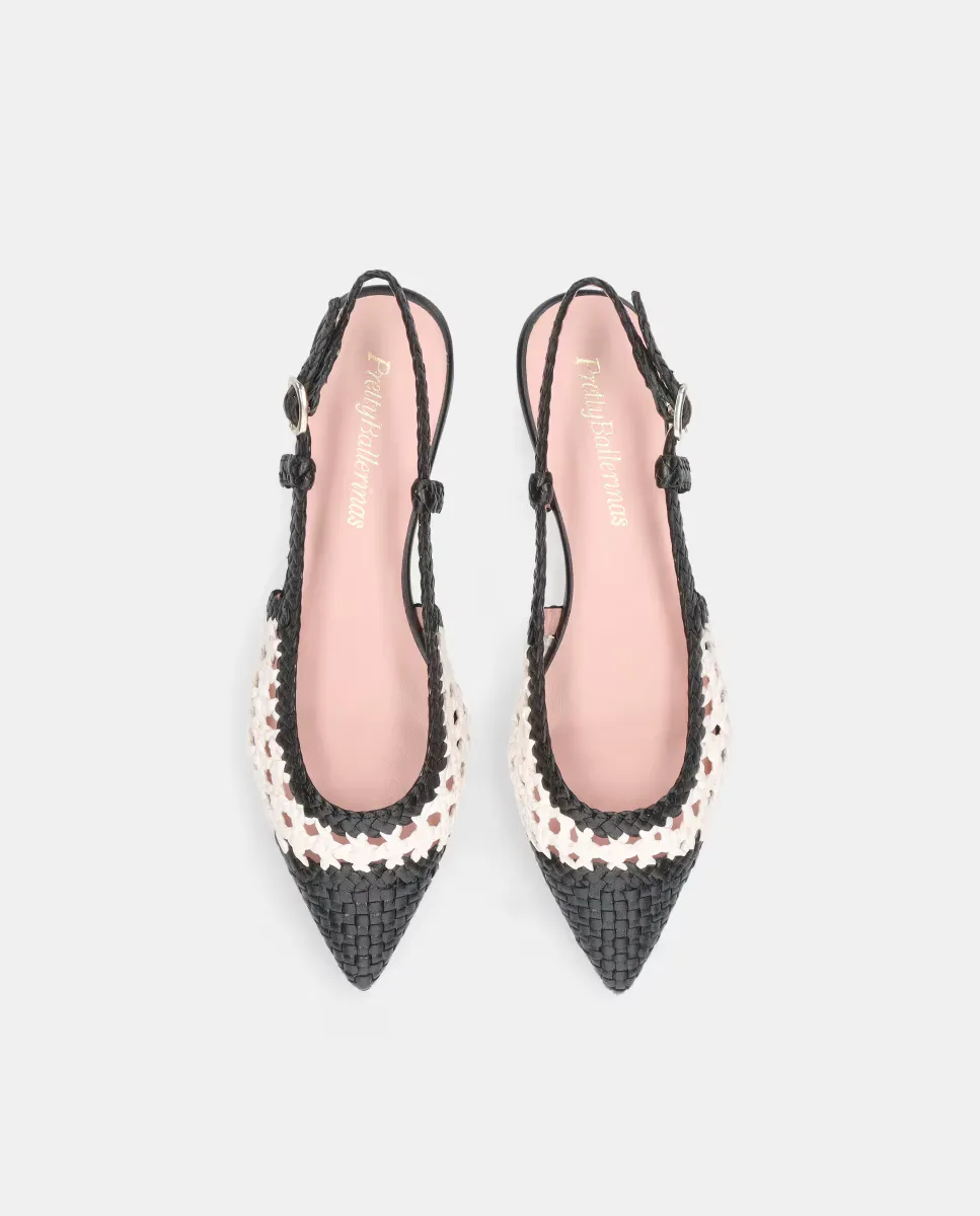 Женские балетки Ella из плетеной кожи наппа Pretty Ballerinas, черный — фото 3