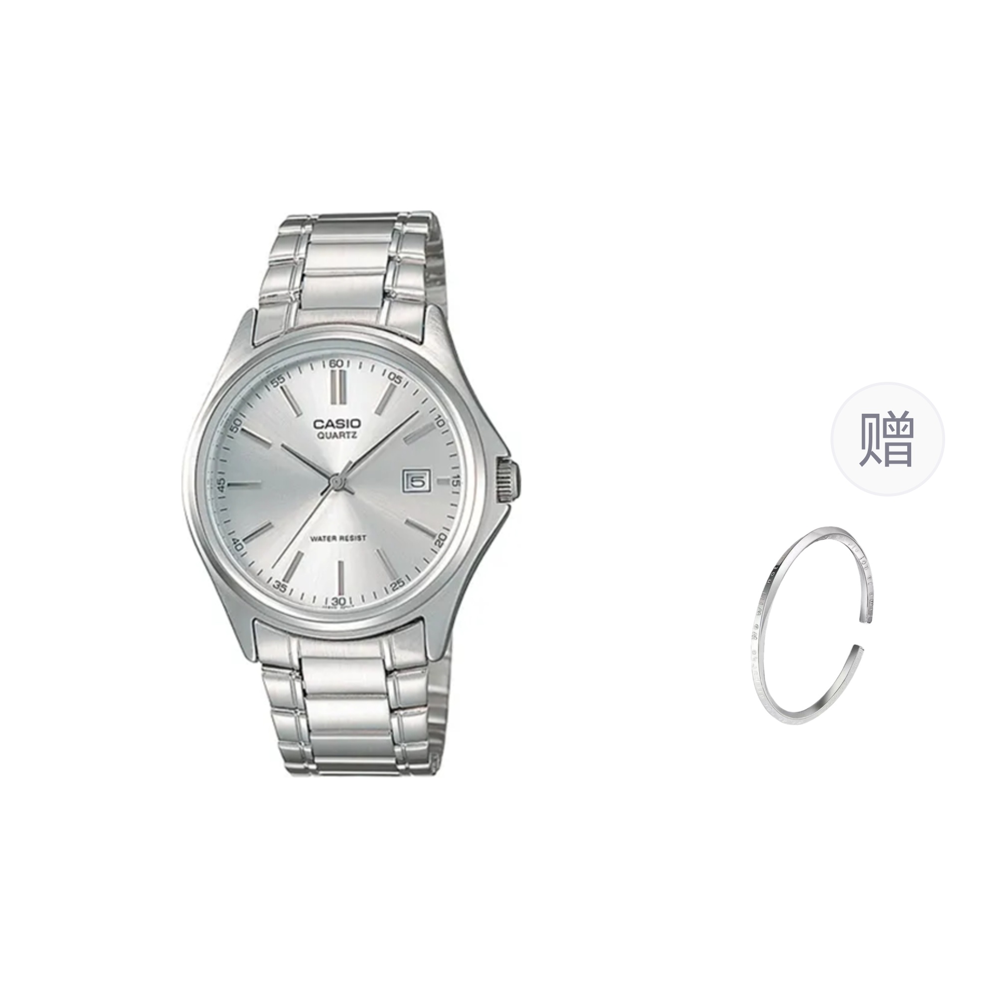 

CASIO Часы Women's DRESS Silver Watch, White Dial