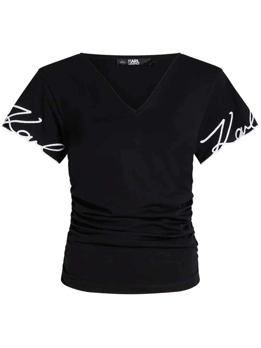 

Футболка Signature с V-образным вырезом Karl Lagerfeld, черный