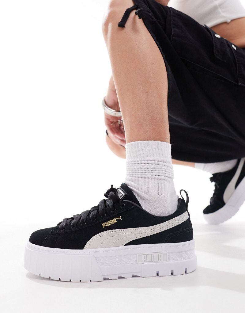 

Классические кроссовки PUMA Mayze черного и бежевого цвета, Черный, Классические кроссовки PUMA Mayze черного и бежевого цвета