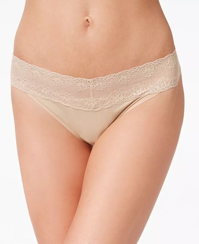 

Нижнее белье-стринги с кружевной талией Bliss Perfection 750092 Natori, бежевый